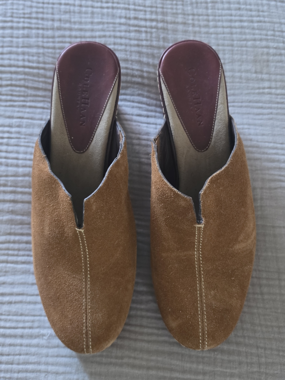 Cole Haan Tan Suede Slip-On Mules